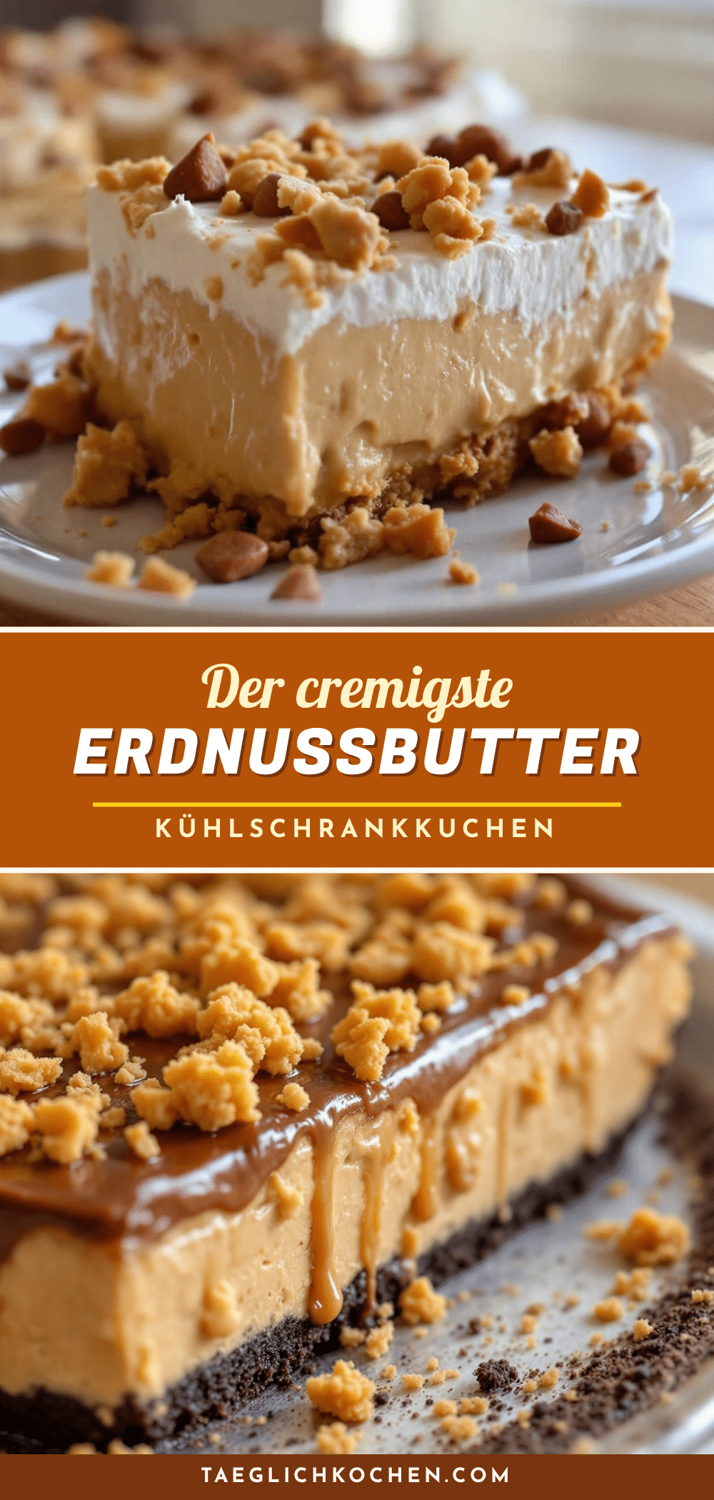 Cremigster No-Bake Erdnussbutter-Kühlschrankkuchen recipe