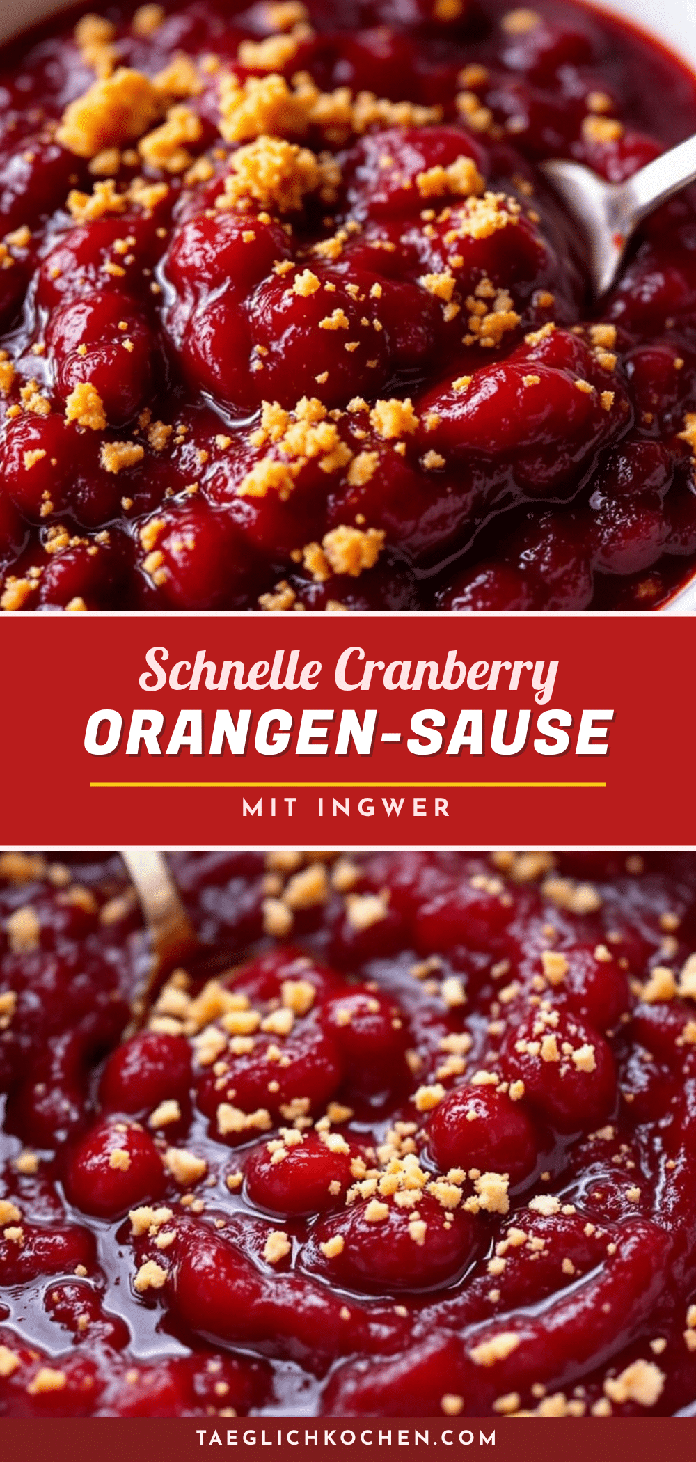 Einfache Cranberry-Orangen-Sauce mit Ingwer recipe