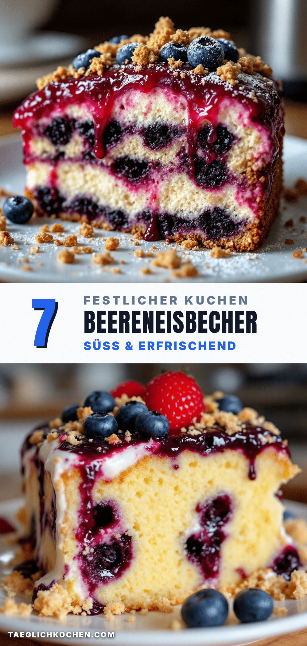 Einfacher Eisbox-Kuchen mit Blaubeeren recipe