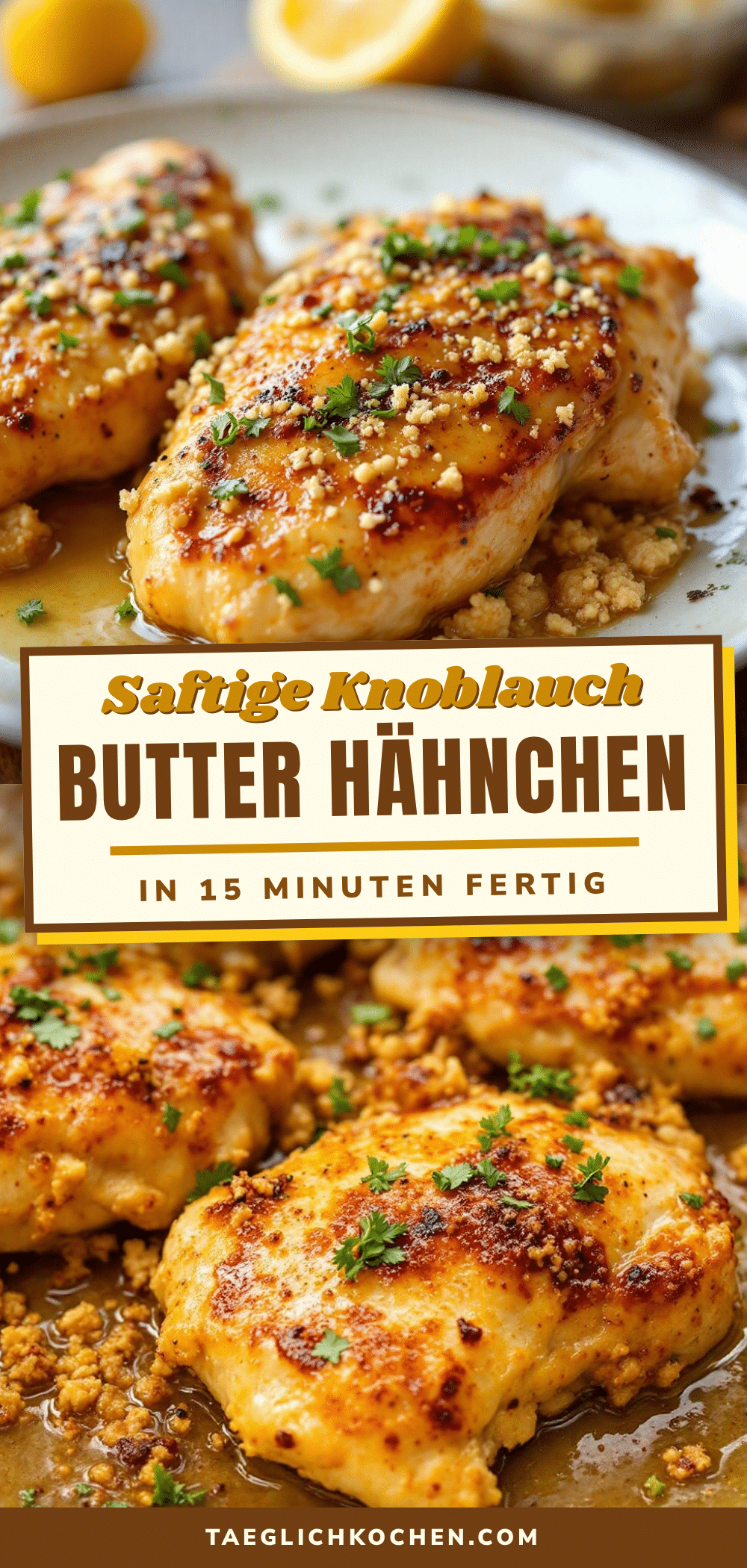 Einfaches Knoblauch-Butter Hähnchen mit Zitrone in 15 Minuten recipe