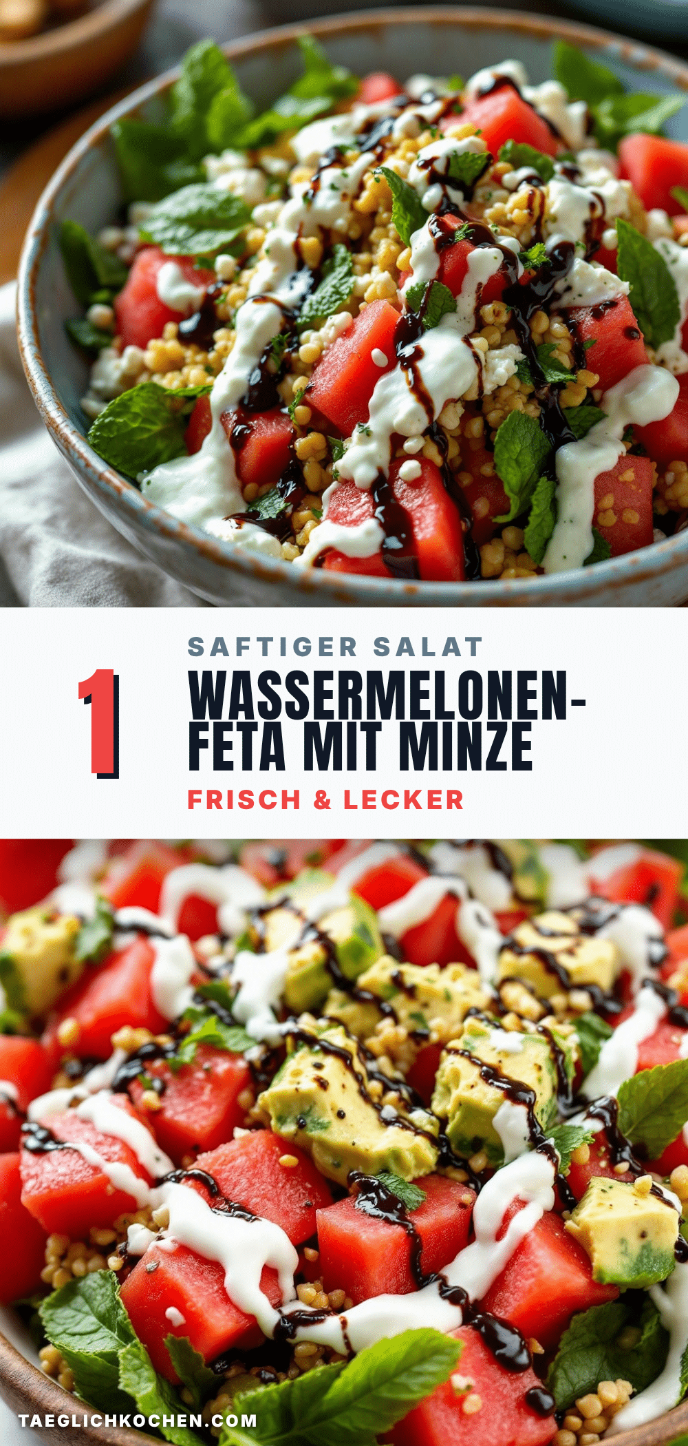 Erfrischender Wassermelonen-Feta-Salat recipe