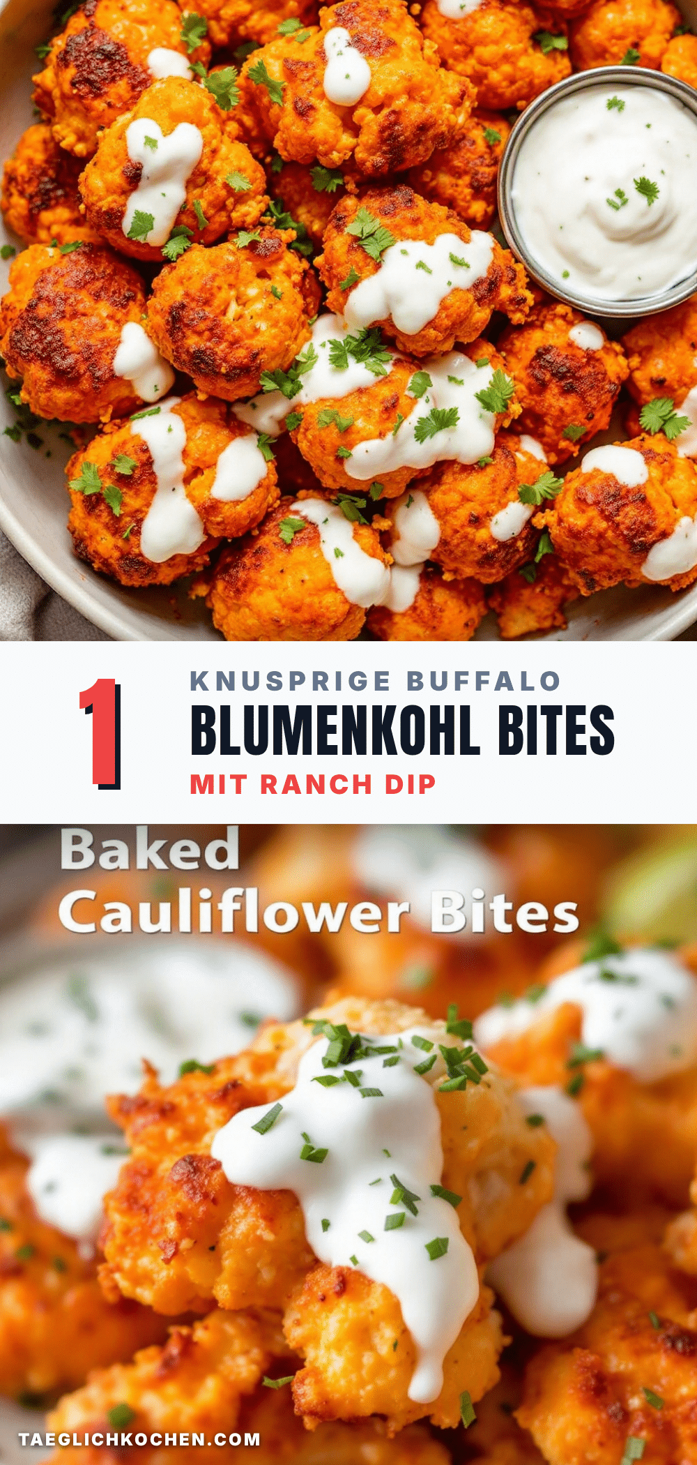 Knusprige Buffalo Blumenkohl Bites recipe