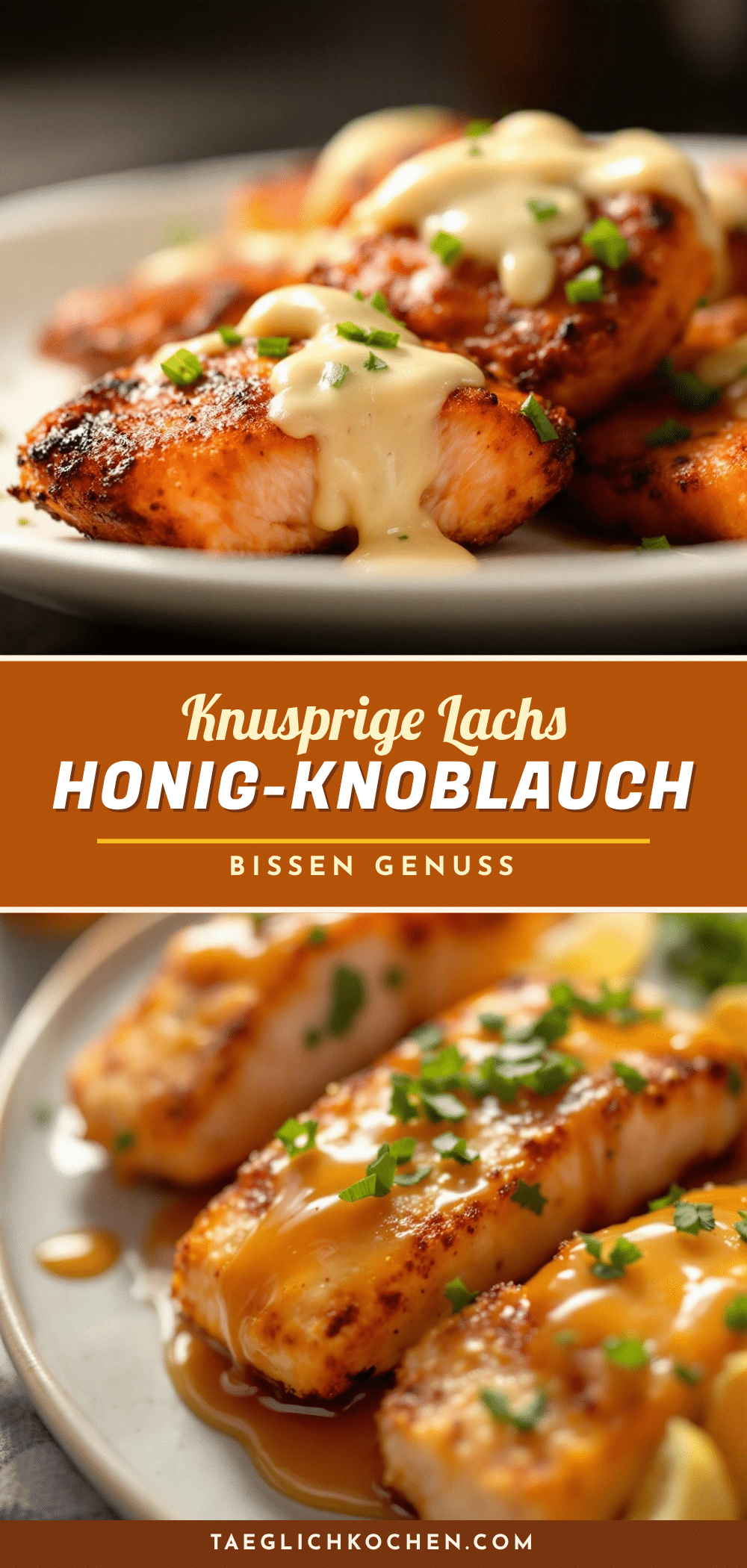 Knusprige Honig-Knoblauch Lachs Bissen recipe