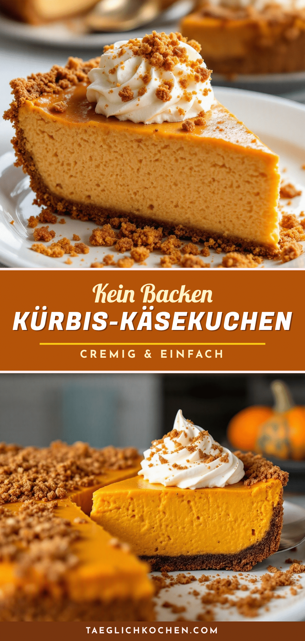 No-Bake Kürbis-Käsekuchen recipe