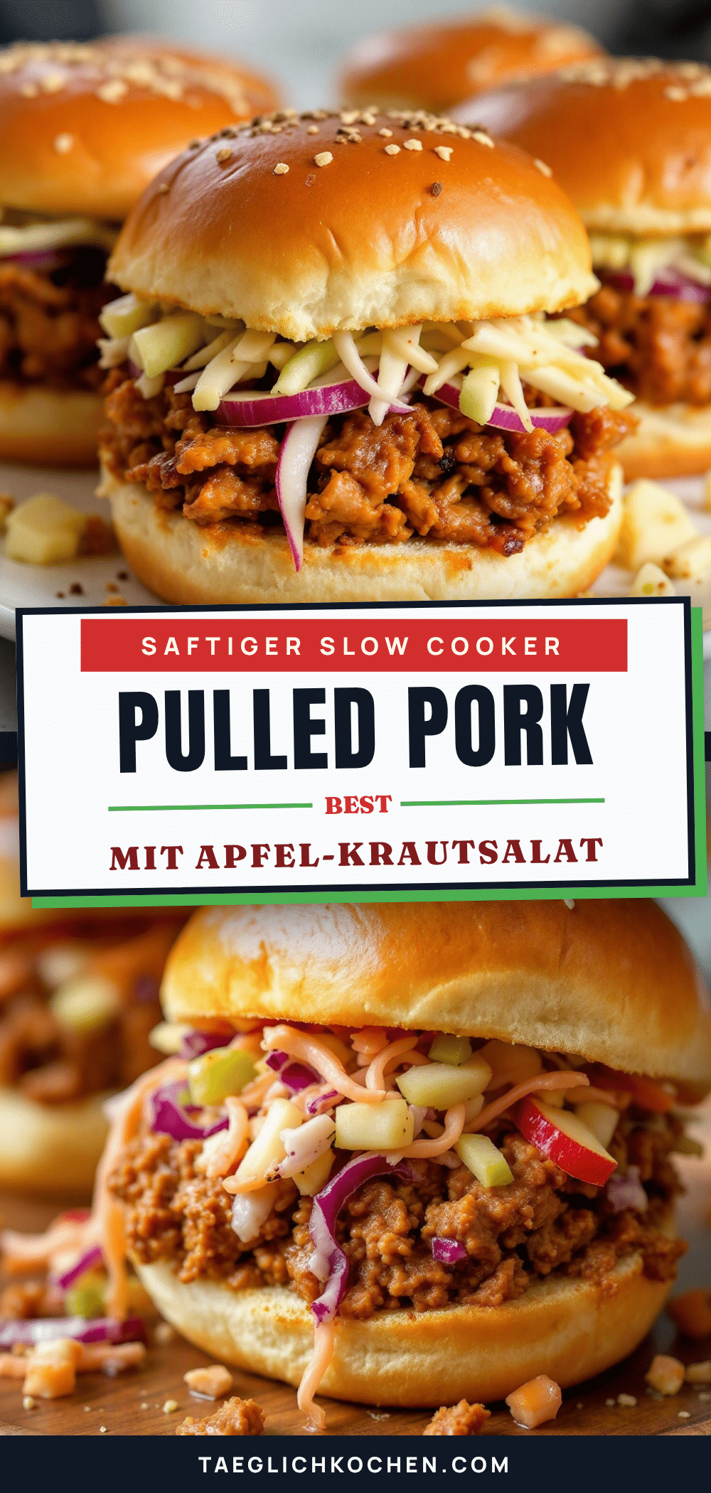 Slow Cooker Pulled Pork mit Apfel-Krautsalat recipe