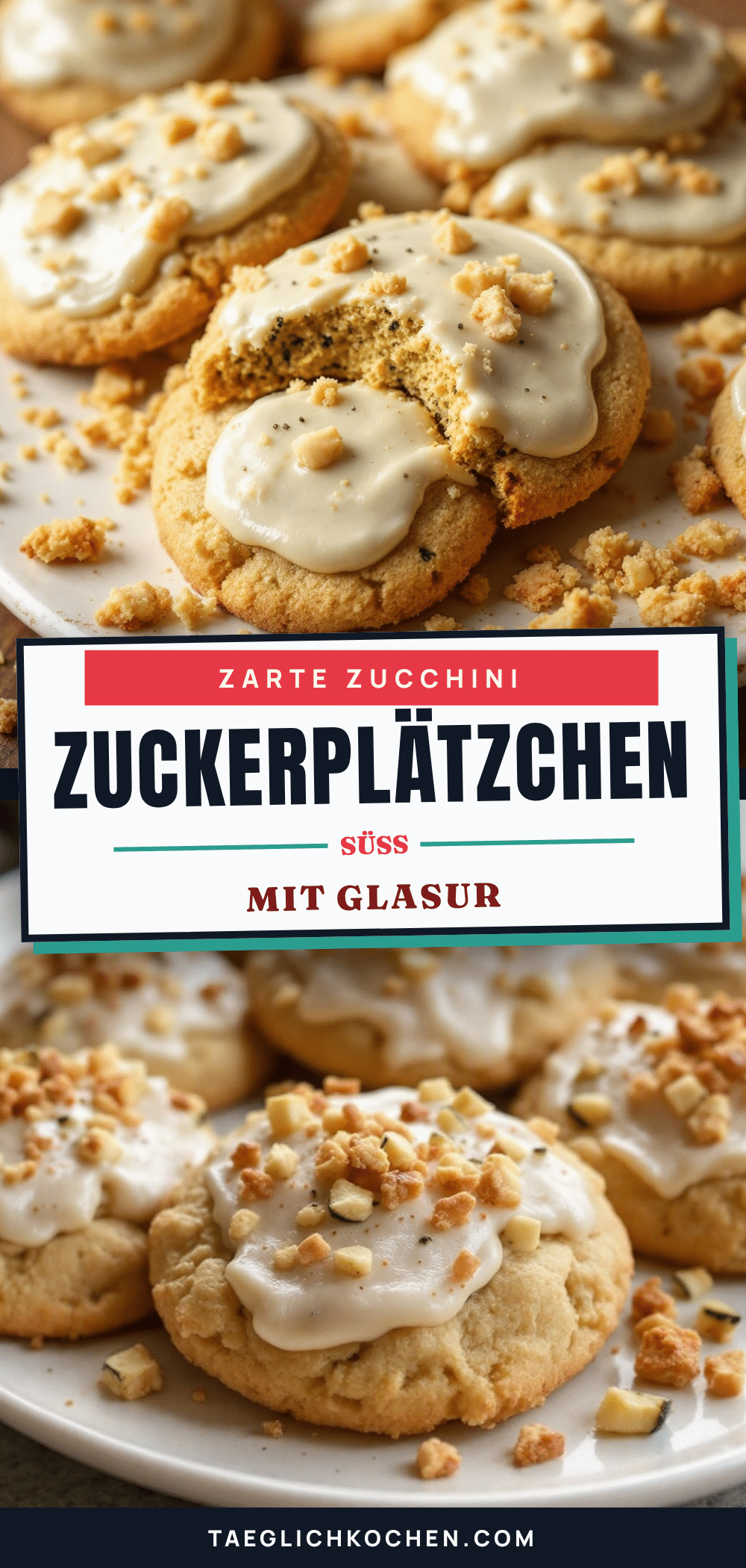 Zarte Zucchini-Zuckerplätzchen mit Glasur recipe