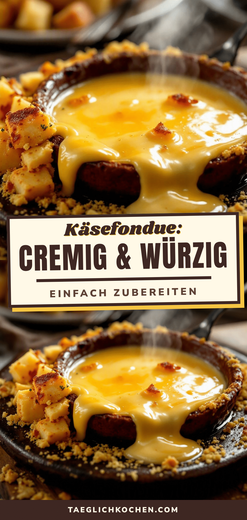 cremiges Drei-Käse-Fondue recipe