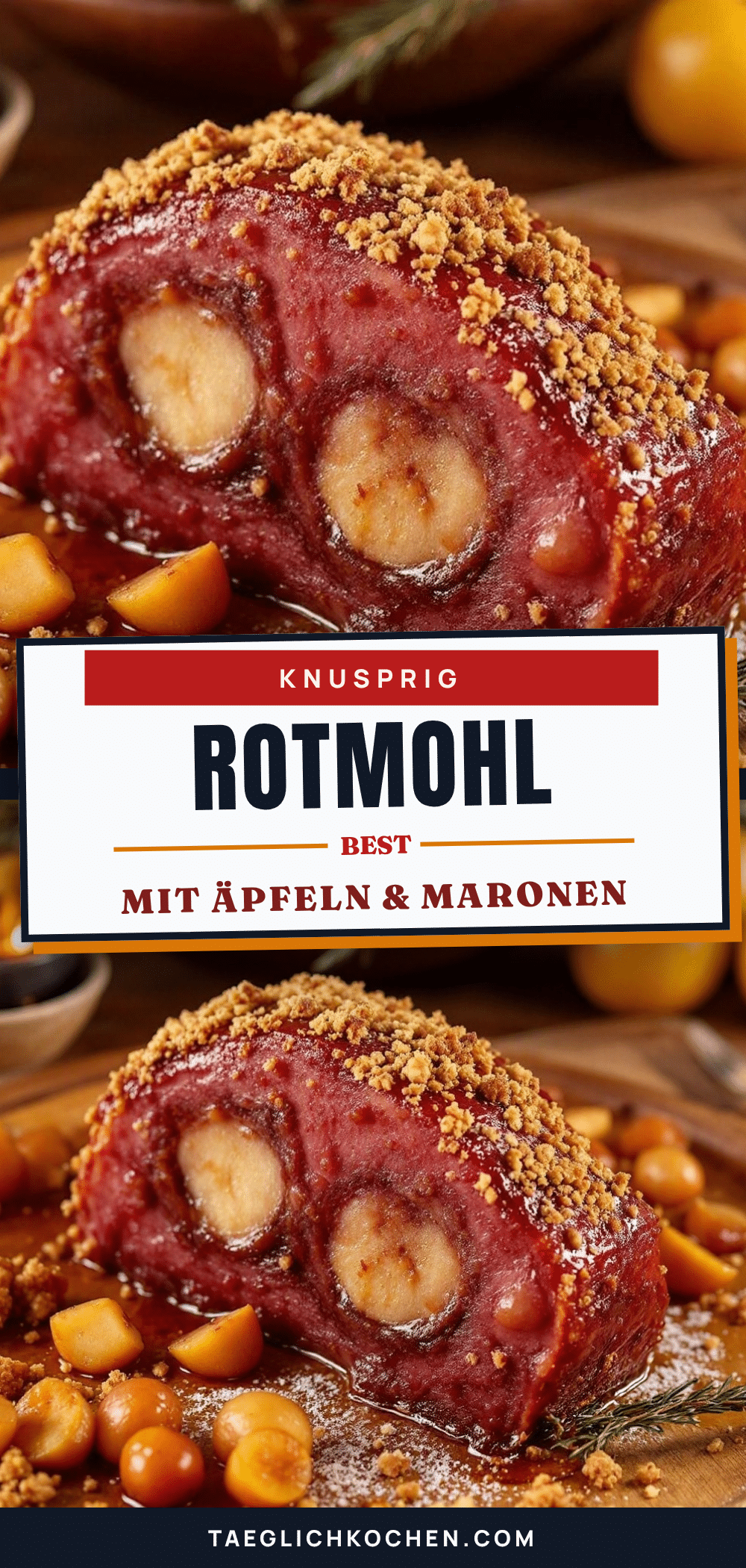 Knuspriger Rotkohl mit Äpfeln und Maronen recipe